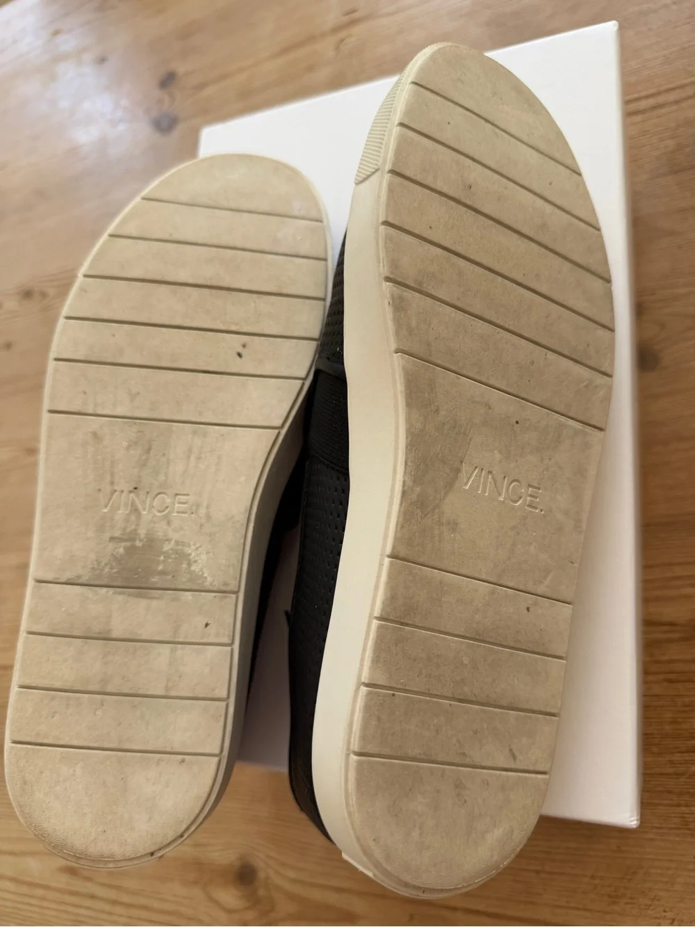 Vince Black Perforated Slip-On Sneakers